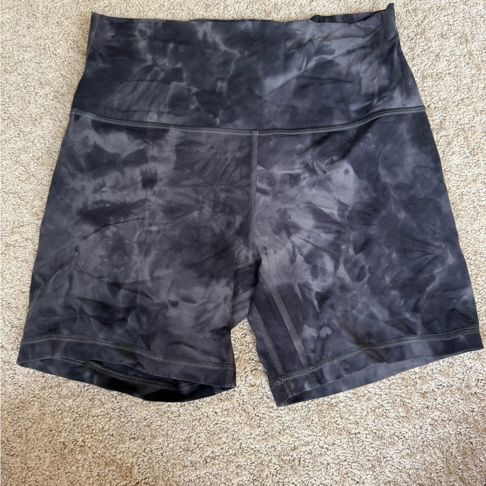 lululemon athletica Black Tie-Dye Bike Shorts